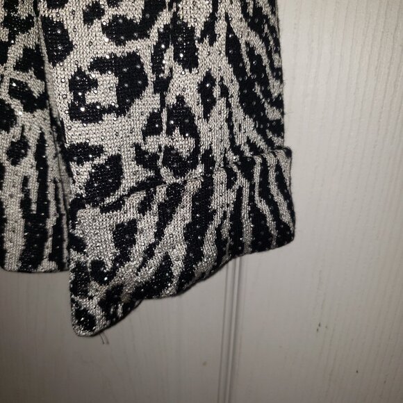 St John evening knit jacket black white rhinestones embellished blazer size 6 - Picture 14 of 16